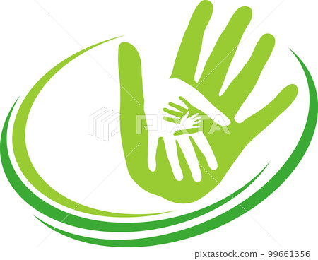 Hands, family, physiotherapy, team, background, logo 99661356