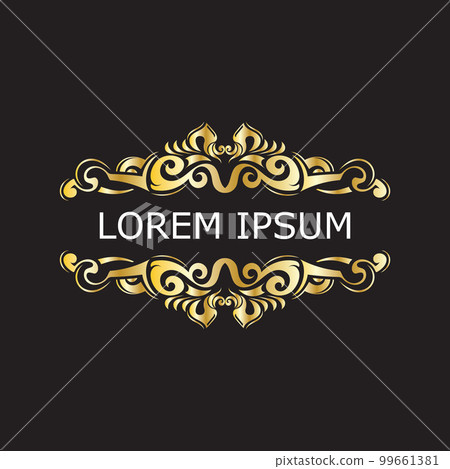 Gold luxury floral vintage monogram decorative logo template Gold luxury floral vintage monogram decorative logo template 99661381