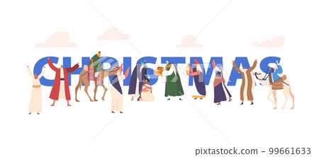 Christmas Biblical Concept. Jesus Christ Was Born To The Virgin Mary In Bethlehem, Visited By Shepherds And Magi 99661633