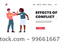 Couple Quarrel Landing Page Template. Man And Woman Characters Shouting At Each Other With Tense Emotions 99661667