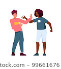 Couple Quarrel With Raised Voices. Man and Woman Characters Shouting At Each Other with Tense Emotions, Hands Gestures 99661676
