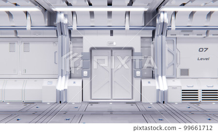 Futuristic architecture Sci-Fi spaceship hallway interior Futuristic architecture Sci-Fi spaceship hallway interior 99661712