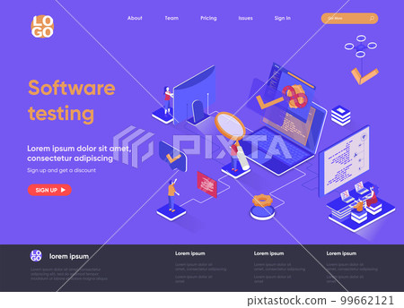 Software testing isometric landing page. 99662121