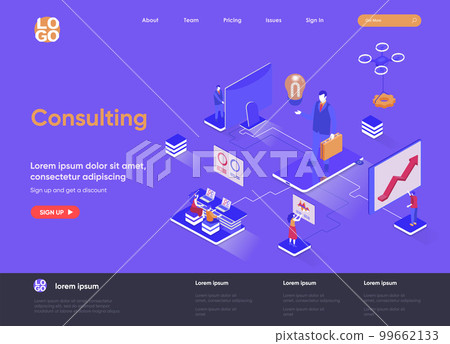Consulting isometric landing page. Consulting isometric landing page. 99662133