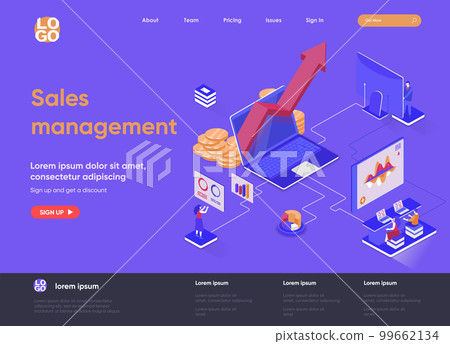 Sales management isometric landing page. Sales management isometric landing page. 99662134