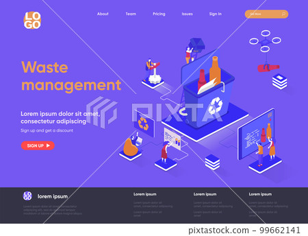 Waste management isometric landing page. 99662141