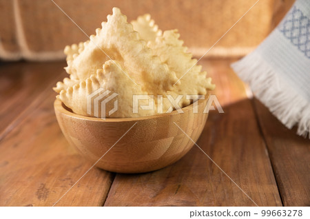 Crescentina. Food of Emilia Romagna region, deep fried bread gnocco fritto or crescentina. All Crescentina. Food of Emilia Romagna region, deep fried bread gnocco fritto or crescentina. All 99663278