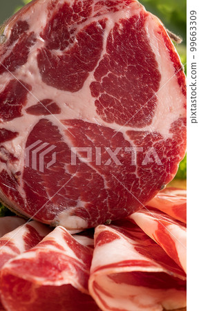 Capocollo or coppa is a traditional Italian and Corsican pork 99663309