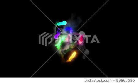 3D rendering of fireballs flying along a complex trajectory 3D rendering of fireballs flying along a complex trajectory 99663580