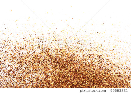 Golden sequins are scattered on a white background. Golden sequins are scattered on a white background. 99663881