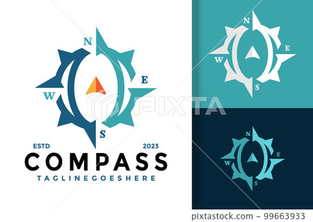Nautical Compass Icon Logo Vector Nautical Compass Icon Logo Vector 99663933