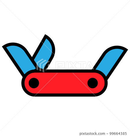 Swiss knife line icon isolated on white background. Black flat thin icon on modern outline style. Linear symbol and editable stroke. Simple and pixel perfect stroke vector illustration 99664385