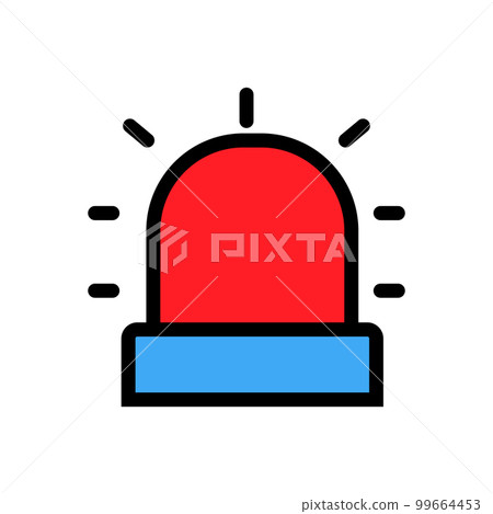 Siren line icon isolated on white background. Black flat thin icon on modern outline style. Linear symbol and editable stroke. Simple and pixel perfect stroke vector illustration. 99664453