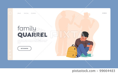 Family Quarrel Landing Page Template. Parents Disagreement Leaves Child Feeling Distraught. Marital Strife Family Quarrel Landing Page Template. Parents Disagreement Leaves Child Feeling Distraught. Marital Strife 99664483