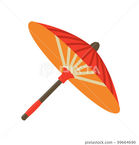 Japanese traditional umbrella. Asian umbrella flat style vector illustration. 99664690