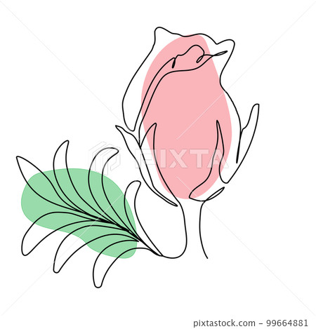 One line drawing of a rose. Vector illustration One line drawing of a rose. Vector illustration 99664881