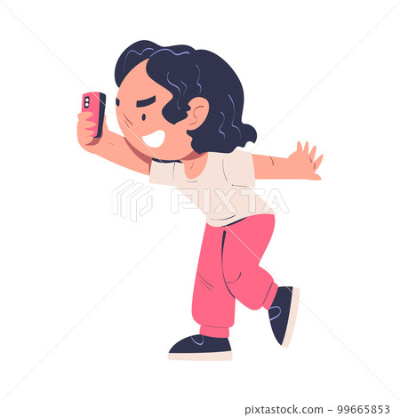 Bully boy mocking at someone and filming conflict on smartphone, bad child behavior, bullying cartoon vector illustration Bully boy mocking at someone and filming conflict on smartphone, bad child behavior, bullying cartoon vector illustration 99665853