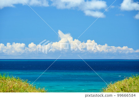 Road on the south side of Kohama Island, Okinawa Prefecture and the sea beyond Road on the south side of Kohama Island, Okinawa Prefecture and the sea beyond 99666584