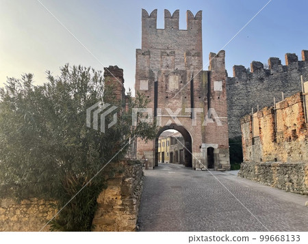 The Castle of Soave a typical military artifact of the Medieval age 99668133