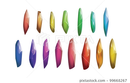 Crystals and natural minerals collection. Cartoon Magic Gemstones set. Game assets. vector illustration Crystals and natural minerals collection. Cartoon Magic Gemstones set. Game assets. vector illustration 99668267