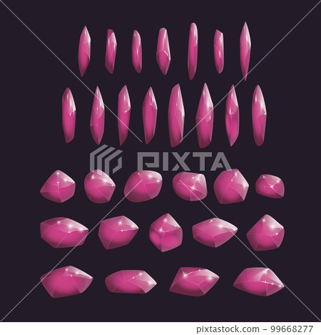 Crystals and natural minerals collection. Cartoon Magic Gemstones set. Game assets. vector illustration Crystals and natural minerals collection. Cartoon Magic Gemstones set. Game assets. vector illustration 99668277