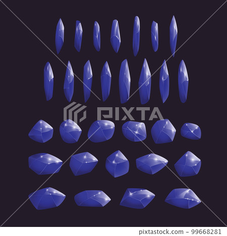 Crystals and natural minerals collection. Cartoon Magic Gemstones set. Game assets. vector illustration Crystals and natural minerals collection. Cartoon Magic Gemstones set. Game assets. vector illustration 99668281
