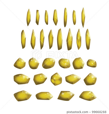 Crystals and natural minerals collection. Cartoon Magic Gemstones set. Game assets. vector illustration 99668288