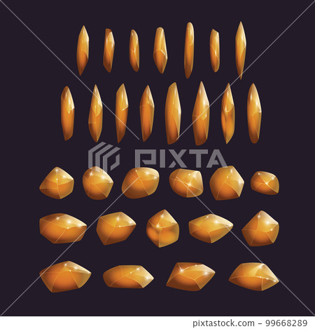 Crystals and natural minerals collection. Cartoon Magic Gemstones set. Game assets. vector illustration 99668289