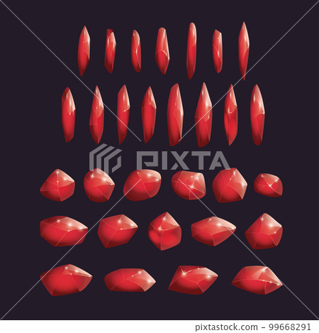 Crystals and natural minerals collection. Cartoon Magic Gemstones set. Game assets. vector illustration 99668291