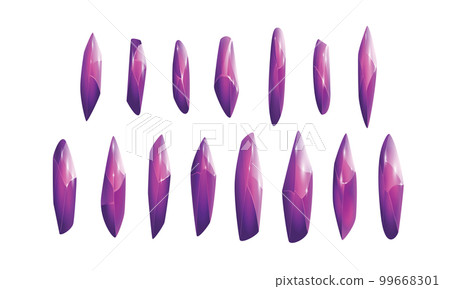 Crystals and natural minerals collection. Cartoon Magic Gemstones set. Game assets. vector illustration Crystals and natural minerals collection. Cartoon Magic Gemstones set. Game assets. vector illustration 99668301