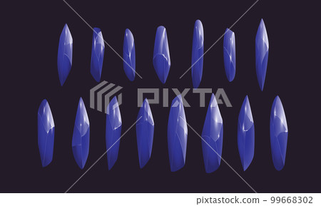 Crystals and natural minerals collection. Cartoon Magic Gemstones set. Game assets. vector illustration 99668302