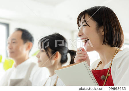 Men and women who go to cooking class Men and women who go to cooking class 99668683