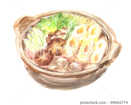 Illustration of kiritanpo pot drawn by watercolor Illustration of kiritanpo pot drawn by watercolor 99668774