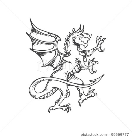 Japanese dragon vintage engraving drawing s Vector Image