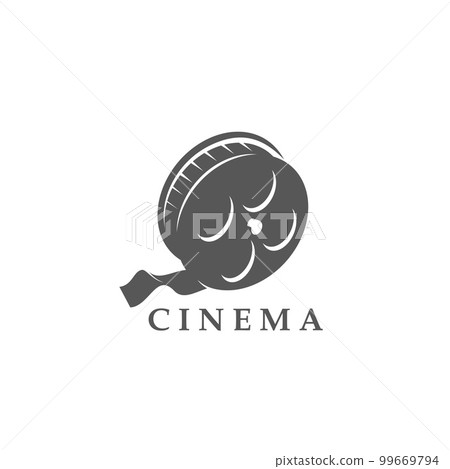Cinema icon, movie film or video reel strip, vector emblem of cinema entertainment production. Camera roll filmstrip icon for cinematography producer, movie director studio and motion picture company Cinema icon, movie film or video reel strip, vector emblem of cinema entertainment production. Camera roll filmstrip icon for cinematography producer, movie director studio and motion picture company 99669794