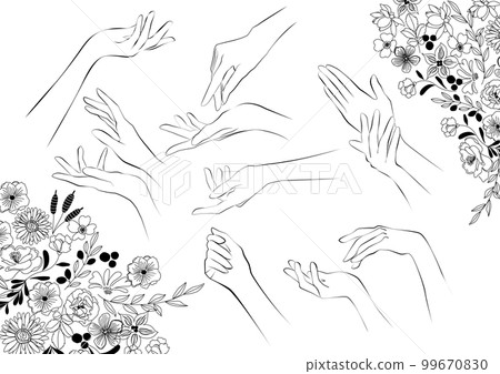 漂亮的手,線條圖,簡單的線條 漂亮的手,線條圖,簡單的線條 99670830