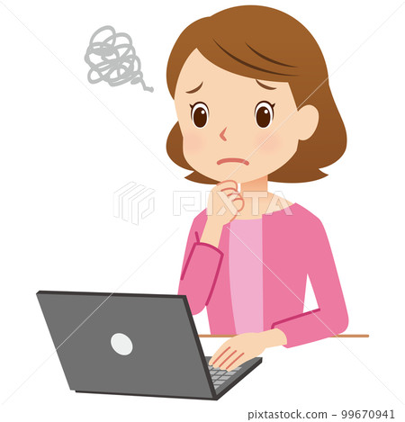 A woman who operates a computer, a housewife A woman who operates a computer, a housewife 99670941