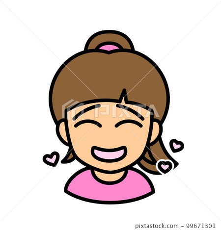 可用於博客矢量版本女性 01 馬尾辮尷尬臉的圖標 99671301