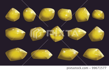 Crystals and natural minerals collection. Cartoon Magic Gemstones set. Game assets. vector illustration 99671577