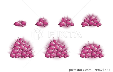 Crystal gems collection, Cartoon Magic gemstones and Natural minerals, Trophy game assets. vector illustration 99671587