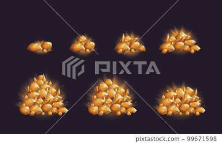 Crystal gems collection, Cartoon Magic gemstones and Natural minerals, Trophy game assets. vector illustration 99671598