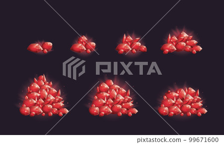 Crystal gems collection, Cartoon Magic gemstones and Natural minerals, Trophy game assets. vector illustration Crystal gems collection, Cartoon Magic gemstones and Natural minerals, Trophy game assets. vector illustration 99671600