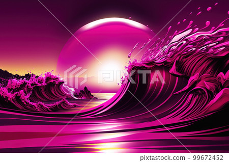 Viva magenta abstract psychic wave background. 99672452