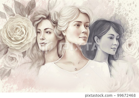 International Women  Day.  The holiday symbolizes women rights gender equality. 99672468