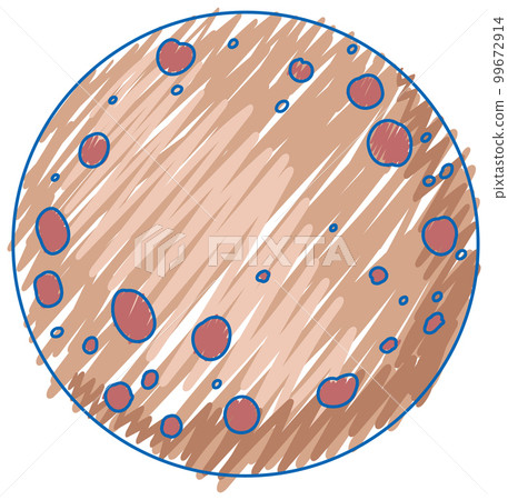 Planet pencil colour child scribble style 99672914