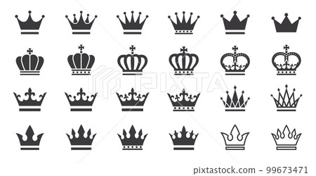 皇冠皇冠圖標集插圖單色 99673471