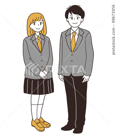 高中男生女生全身插畫 99673956