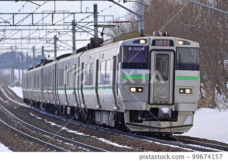 Chitose Line Shimamatsu - Kitahiroshima JR Hokkaido 733 Series 3000 Series B-3206 (Sapporo) Rapid Airport 99674157