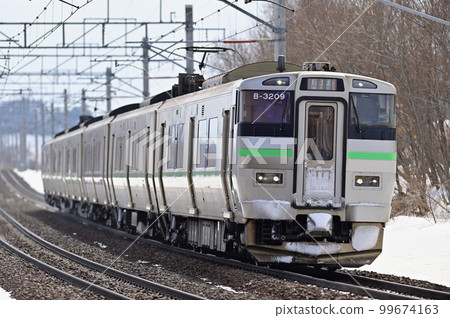 Chitose Line Shimamatsu - Kitahiroshima JR Hokkaido 733 Series 3000 Series B-3209 (Sapporo) Rapid Airport 99674163