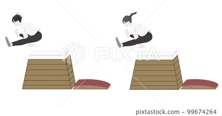 Student jumping vaulting box 01 Student jumping vaulting box 01 99674264